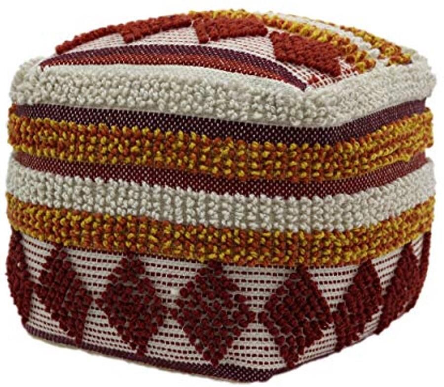 Boho Outdoor Cube Poef Verfijnde Zachte Geweven Décor voor Buiten