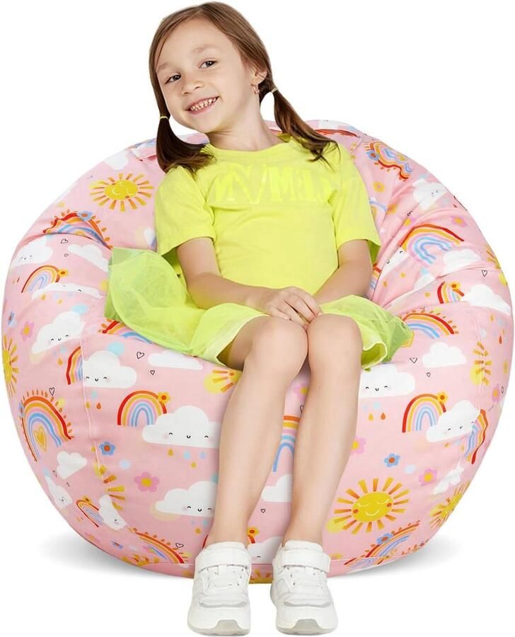 Boho Rainbow Zitzak Kinderen Voor Binnen en Buiten 1 stuk Multifunctioneel Katoen