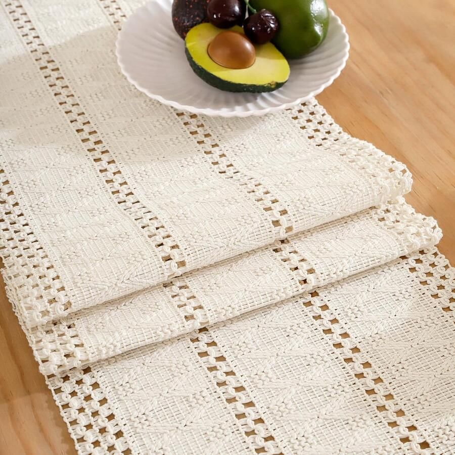 Boho Tafelloper Elegant en Duurzaam 1 stuk Katoen Linnen Polyester 30 x 183 cm