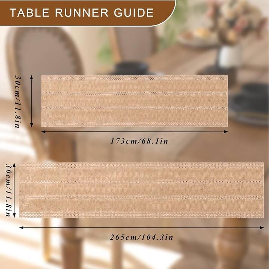 Boho tafelloper jute bruin 30 x 173 cm