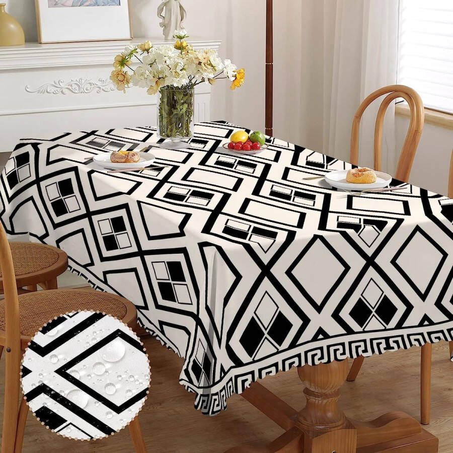 Boho tuintafelkleed voor buiten Boheemse vlekbescherming Onderhoudsvriendelijk wasbaar vuilafstotend tafelkleed voor keuken eettafel salontafel feesten diner
