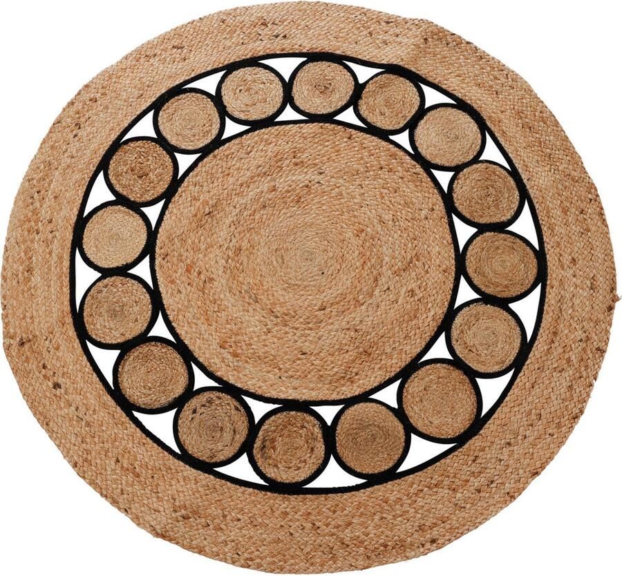 Boho vloerkleed van jute rond Ø 120 cm