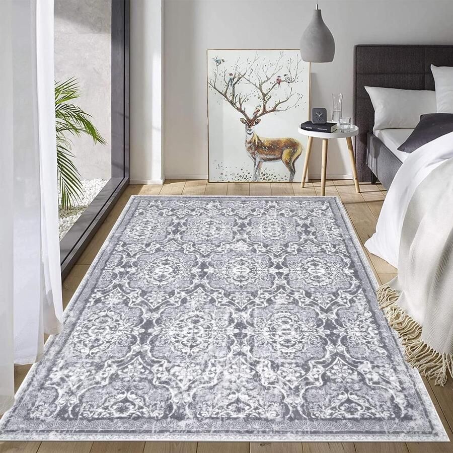 Boho vloertapijt-mandala-modern-dik-tapijt-wasbaar-pluche-pluizig-tapijt-vloermat-antislip-voor-binnen-chique-vloermat-slaapkamer-eetkamer-lounge-120x180cm