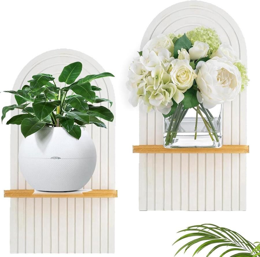 Boho Wanddecoratie Wandrek Geschikt voor ruimtes 2 stuks Wit