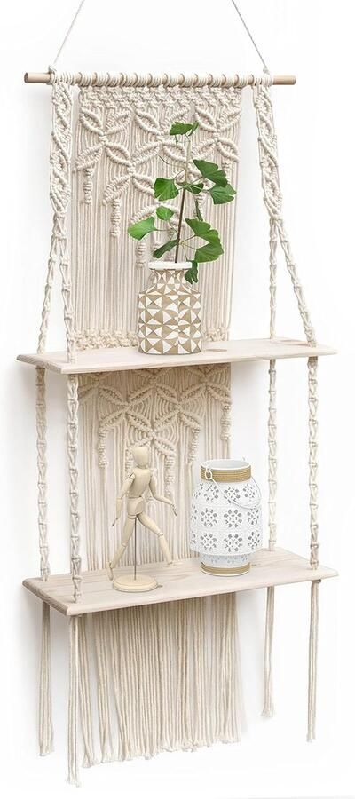 Boho Wandrek Natuurlijk Hout 1 stuk 40x15 cm