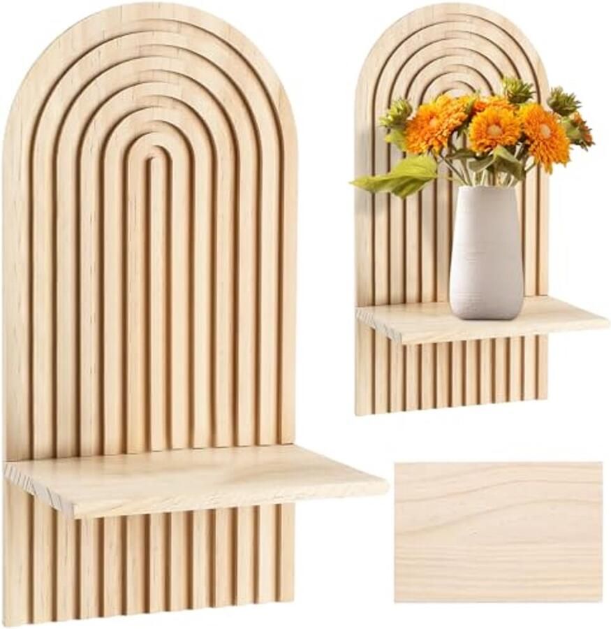 Wall Shelf Boho Decoration Hanging Rack Wall Decoration Bedroom Shelves Wall Shelves Wall Shelves Wall Shelf Wood Shelf Wall Round Floating Shelf Balcony Children's Room Living