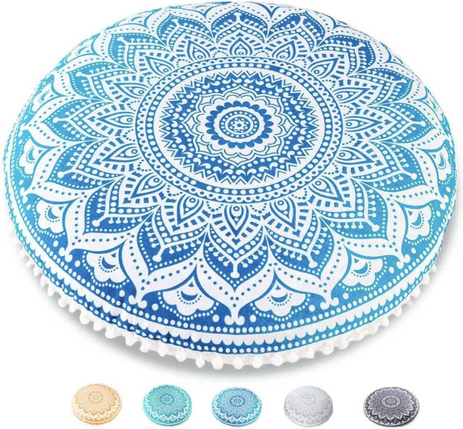 Boho Yoga Decor Vloer Kussenhoes 75 cm Ronde Meditatie Tapijt Kussensloop Gedrukte Katoenen Deken Poef