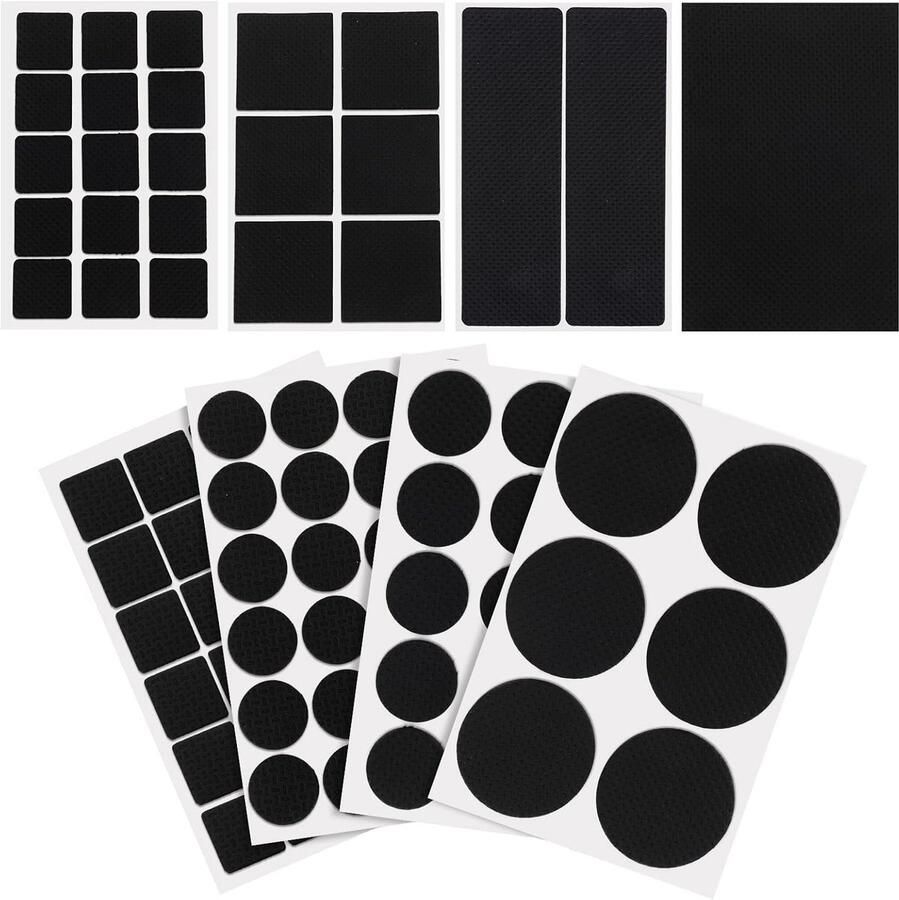 BOHUIZ 93 stuks antislippads zelfklevend antislip voor meubels antislipstickers rubberen mat voor meubelpoten stoelpoten tafels banken bescherming van je meubels en hardhouten vloeren 8 maten