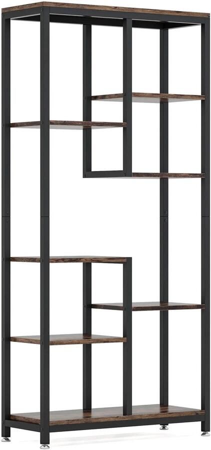 TRIBESIGN s 6-Tier Boekenkast Kast Boekenkast Industrieel 8 Planken Open Display 80x30x176cm
