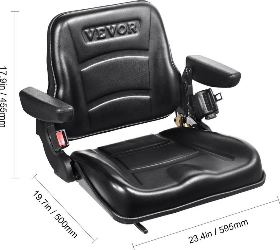 Bolmans Universele Tractorstoel Universeel Gemaakt van PVC Met verstelbare Rug- en Armleuning en Veiligheidsgordel