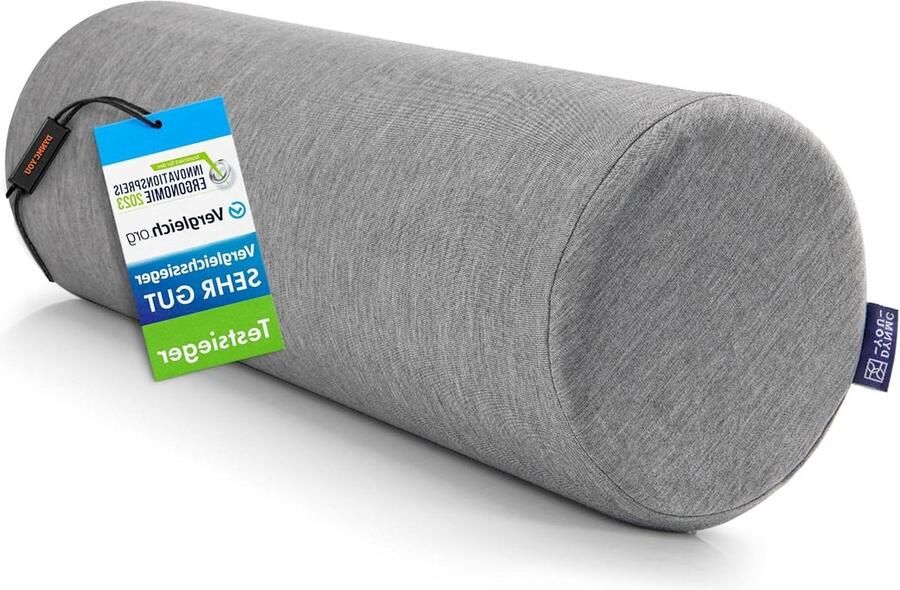 Bolster met zachte bamboe hoes Memory Foam neksteunkussen rond Medium hard Stabiel Reiskussen Knierol Rugkussen Bank Wit knee pillow