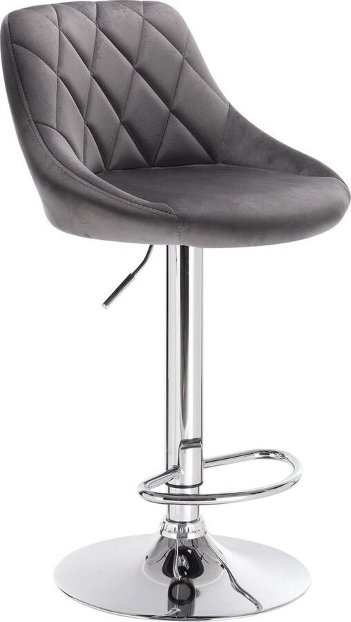 Bolt Edge Barkruk Donkergrijs Velvet Verstelbaar Industrial stijl Set van 1