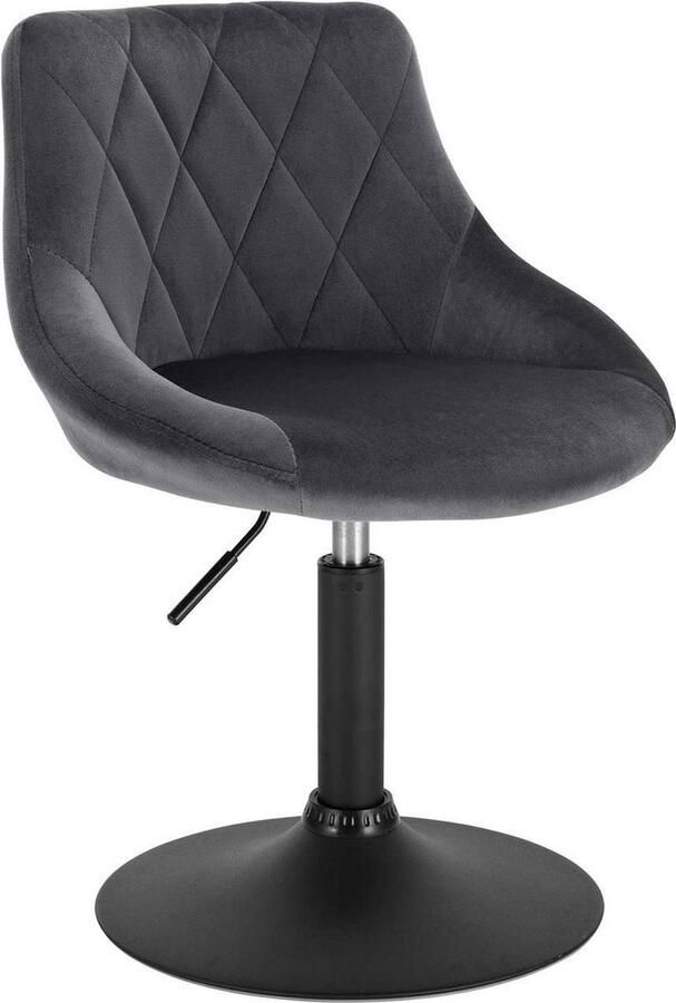 Bolt Edge Barkruk Industrial Donkergrijs Velvet Verstelbaar Met rugleuning Set van 1