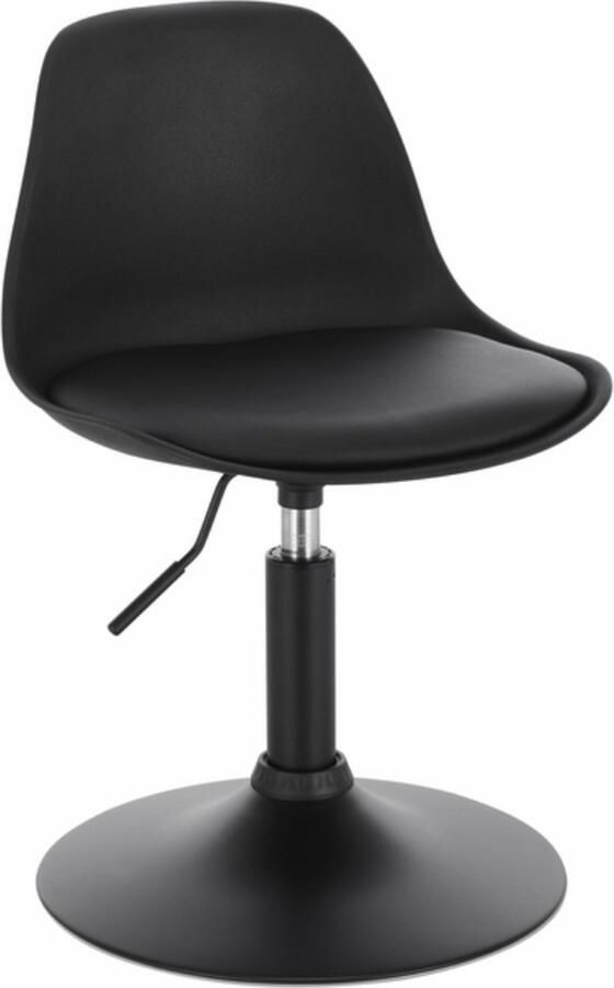 Bolt Edge Mini Barkruk Zwart Kunstleer Verstelbaar Zithoogte 37-49cm Set van 1