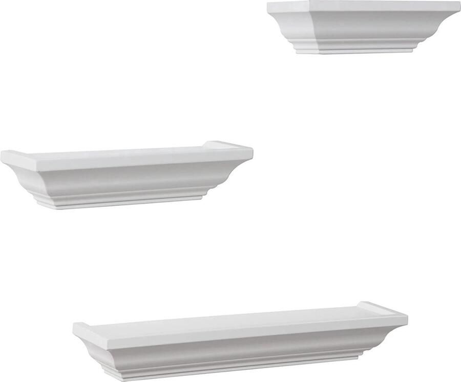 Bolt Edge Wandplank Modern Barok Stijl Zwevend Zwart Set van 3 Kinderkamer