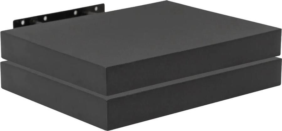 Bolt Edge Wandplank Zwart Zwevend 25cm Set van 2 Hout MDF