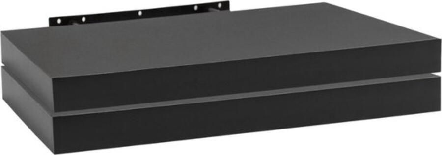 Bolt Edge Wandplank Zwart Zwevend 50cm Set van 2 Hout MDF