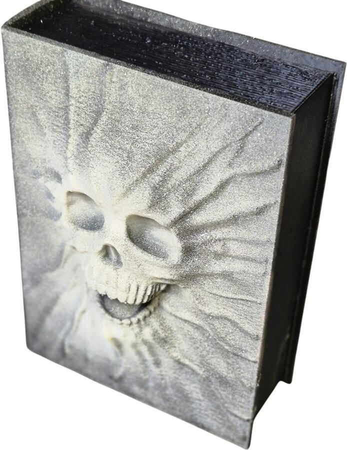 Book case storage box skull beige
