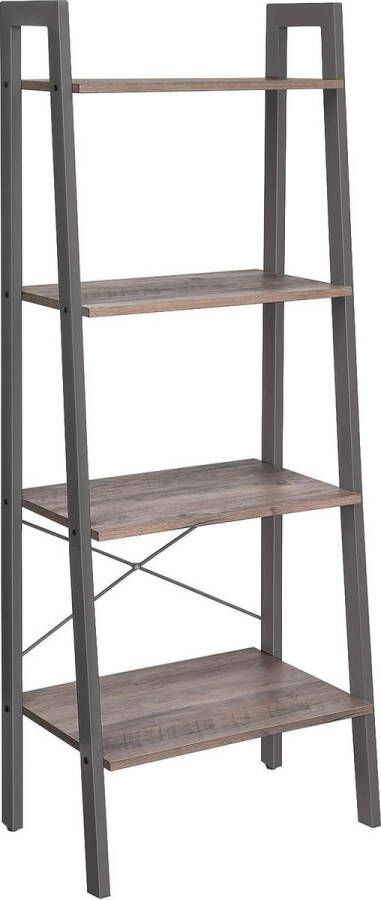 Bookcase Bookshelf Stand Shelf DVD Shelf with 6 Levels Office Shelf Open Shelves for Office Living Room Bedroom Children's Room Kitchen 40 x 30 x 187 cm Greige-Black