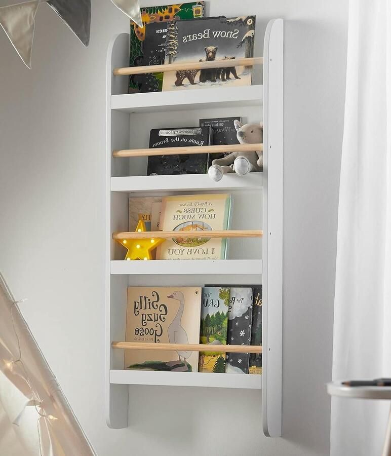 Bookcase in White with Adjustable Shelves Boekenkast kind