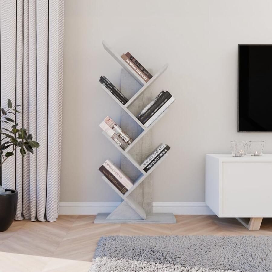 Boom Boekenkast Vloerstaand Opbergrek 7 Planken Grijs