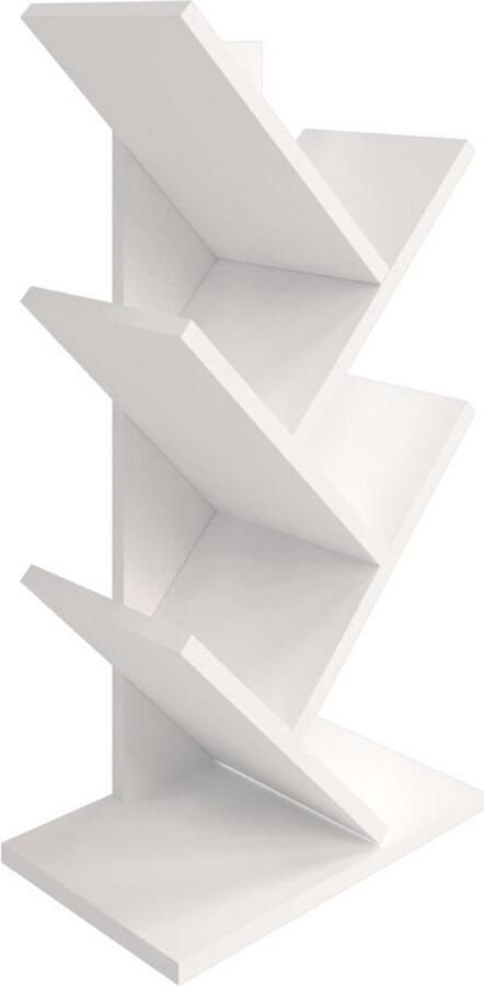 Boom Boekenplank Vloerstaande Boekenkast 5 Planken Wit