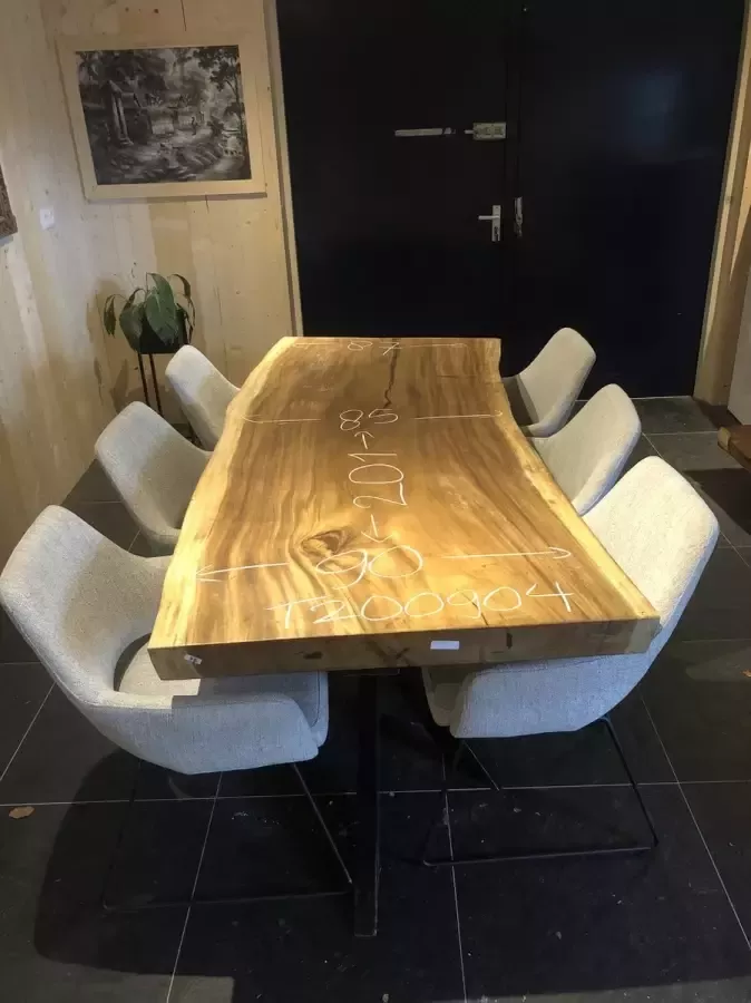 Boomstamtafel Suar Hout 200 x 90 cm X-poten
