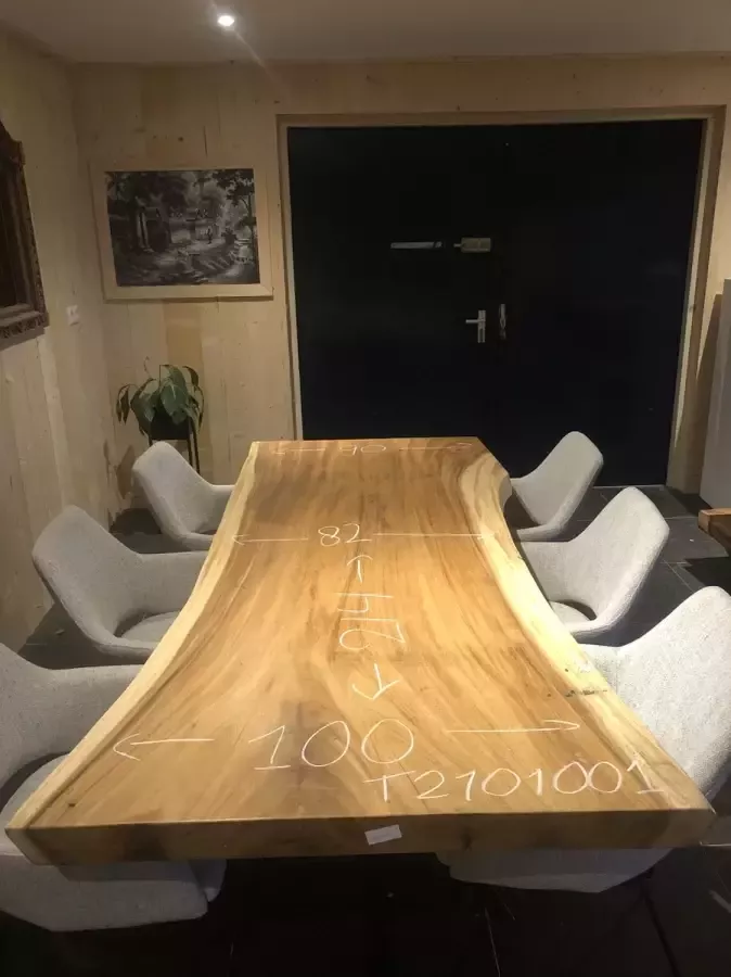 Boomstamtafel Suar Hout 210 x 100 cm X-poten - Foto 2