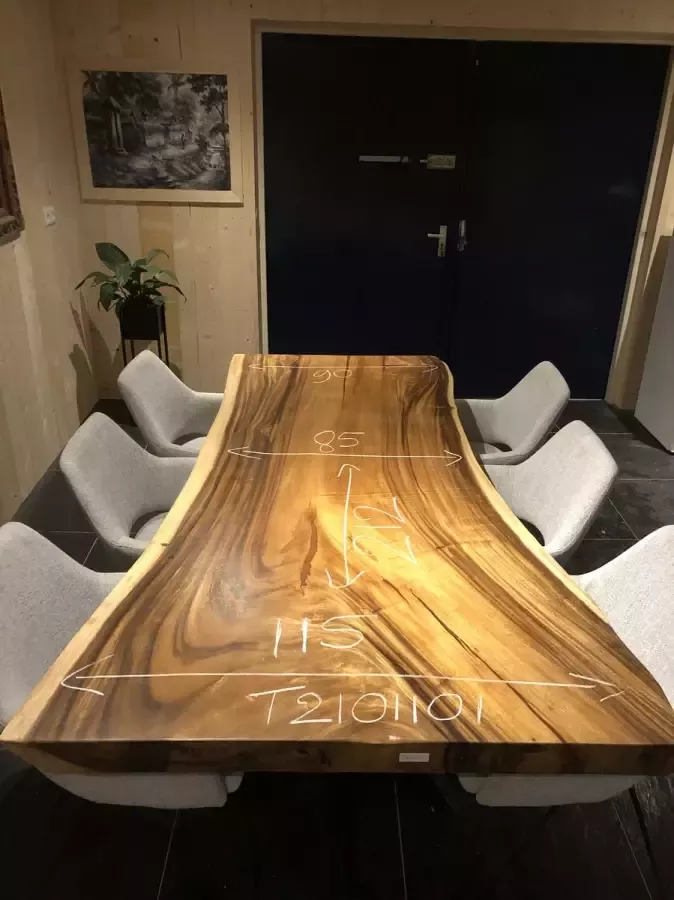Boomstamtafel Suar Hout 210 x 115 cm X-poten