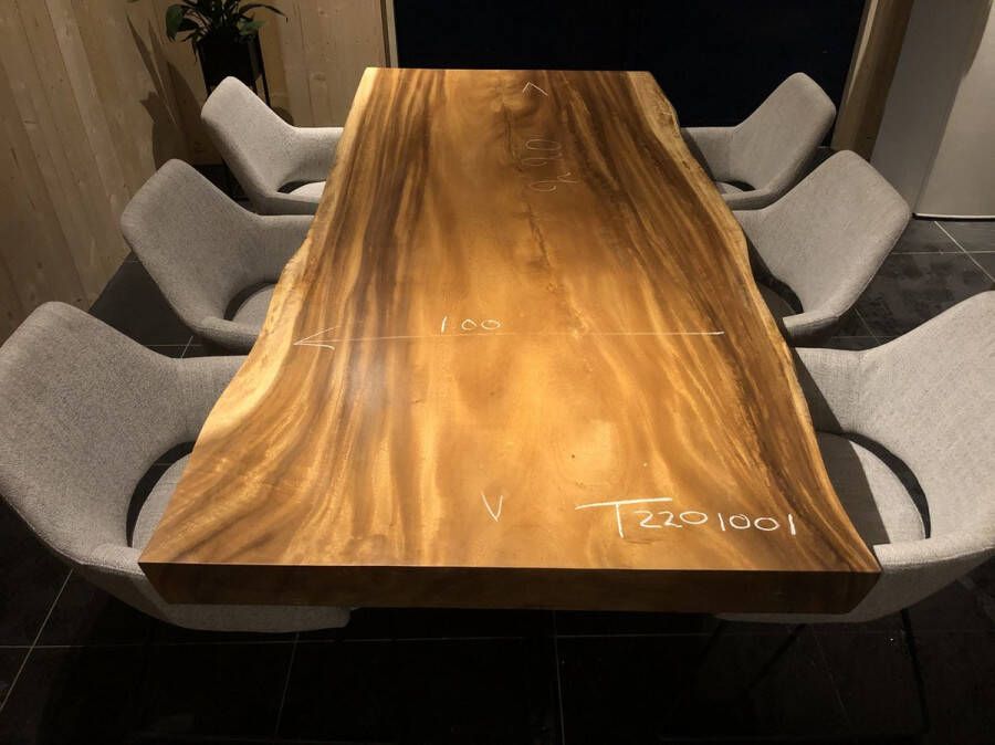 Boomstamtafel Suar Hout 220 x 100 cm X-poten