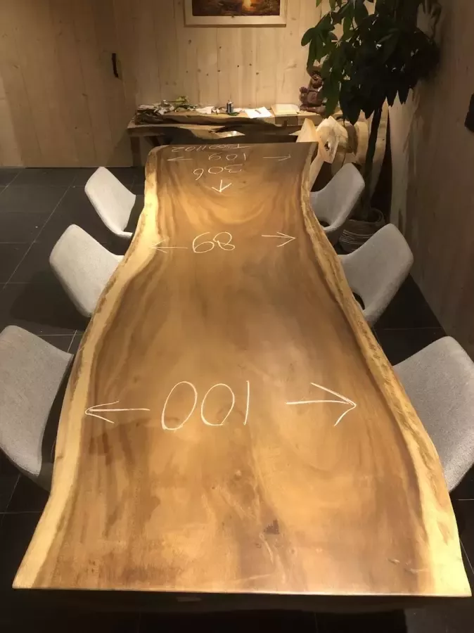 Boomstamtafel Suar Hout 300 x 110 cm X-poten