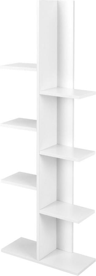 Boomvormige Boekenkast met 8 Planken – Vrijstaande Multifunctionele Displaystandaard voor Boeken en Planten Wit