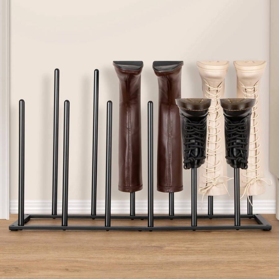 Boot Rack for Tall Boots Sturdy Metal Boot Stand Freestanding Boot Rack for Wardrobe Entryway and Outdoors Easy to Assemble Space for 6 Pairs of Boots