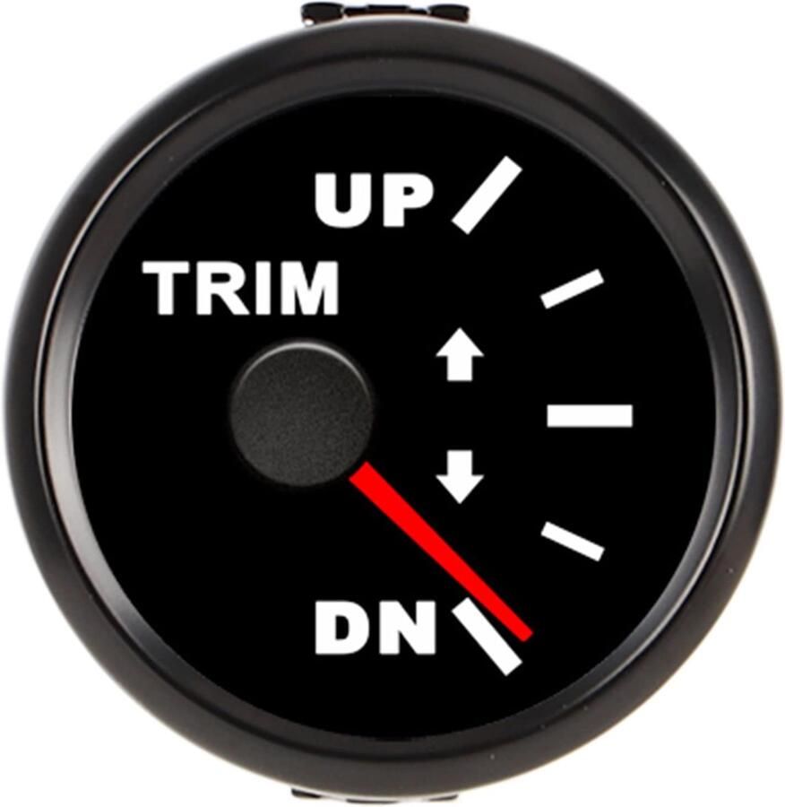Boot Trim Gauge 52mm 2in Boot Trim Balansmeter Meter UP DN Marine Trim Gauge IP67 Waterdicht met Rode Achtergrondverlichting voor Jacht