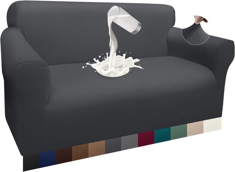 Boraboi Stijlvolle en Waterafstotende Luxe Bankhoes met Elastische Pasvorm voor 2-zitsbanken in Kameelkleur