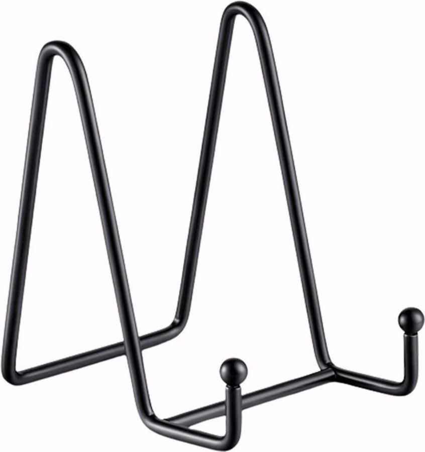 Bordenstandaard Bordenrek Ijzer Verchromen Houder Borden Display Standaard Sierborden Boeken Hanger Rek Fotolijstje standaard Geschikt voor thuis kantoor café bibliotheek tentoonstellingsruimte 14.7*7.5*12cm Zwart