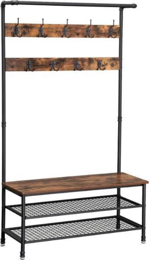 MAZAZU BOSTIC MIRA XL Garderoberek met kapstok inclusief zitbankje en schoenenrek