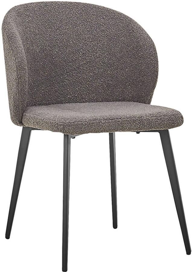 Bouclé Eetkamerstoel Kamala Grijs