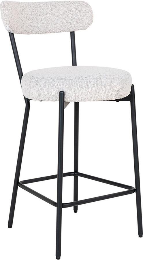 Bouclé Lage Barkruk Boden Wit