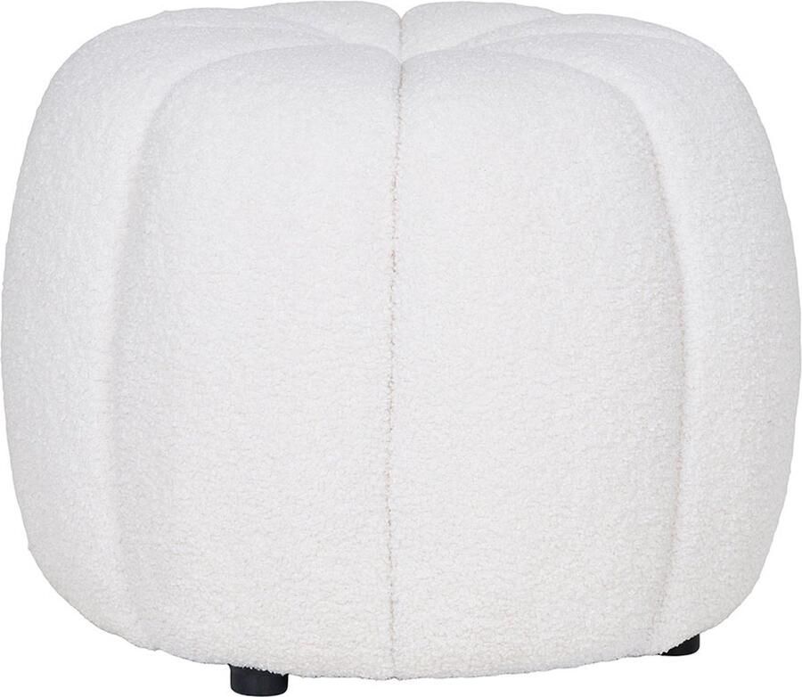 Bouclé Poef Ø 48 cm Jensen Off White
