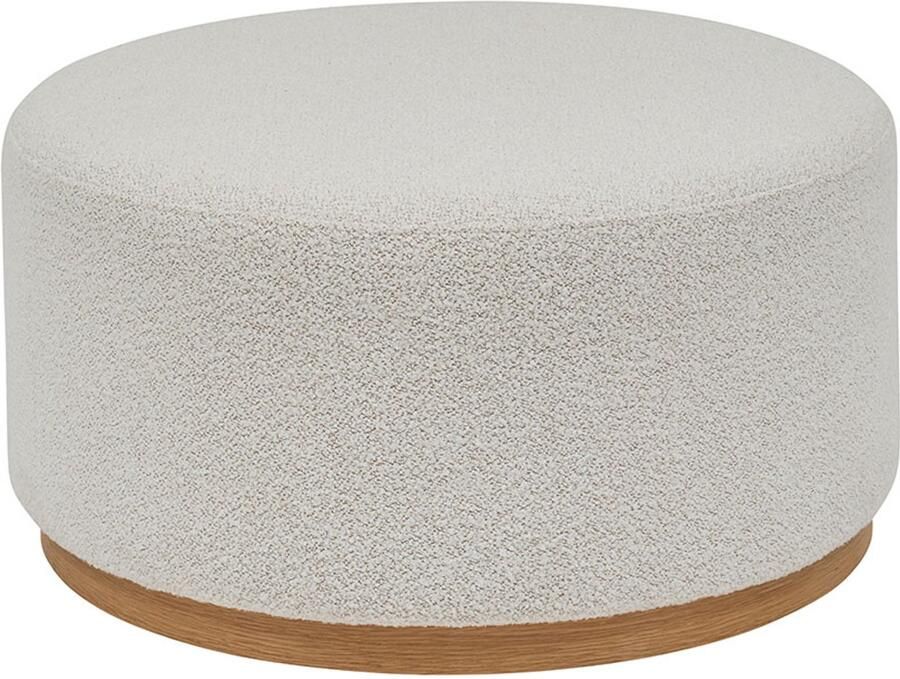 Bouclé Poef Ø 81 cm Tiane Wit