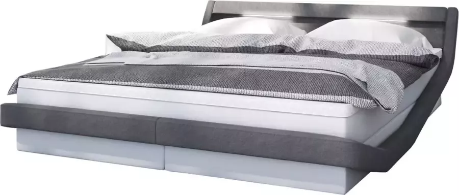 SalesFever Bekleed ledikant Ledverlichting met kleurenwisselaar bed inclusief matras en topmatras - Foto 2