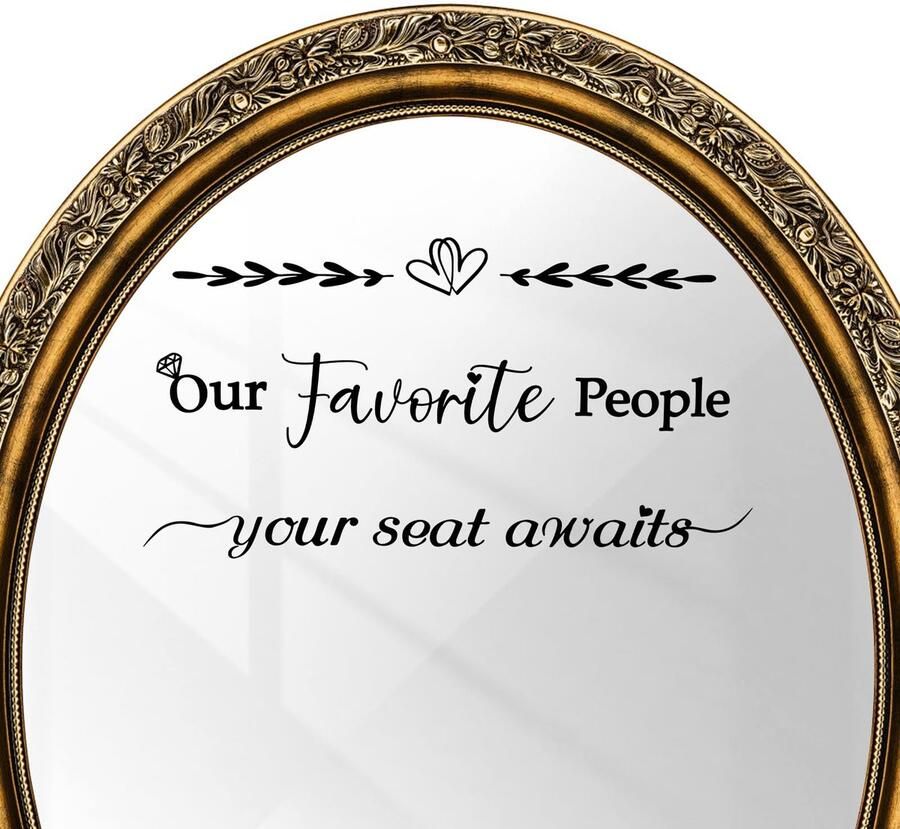 BOXOB Zitplaatskaartstickers vinylstickers Vind uw stoel voor de receptieborden Onze favoriete mensen Stickers voor de zitplaatskaart Welkomstbord of spiegel voor bruiloften
