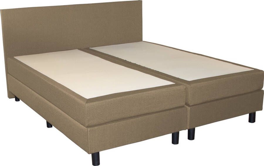 Boxspring 140x200 incl. topdekmatras Complete set met matras Beige