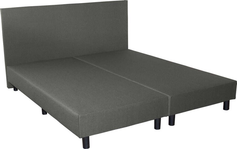 Boxspring 140x200 incl. topdekmatras Complete set met matras Grijs