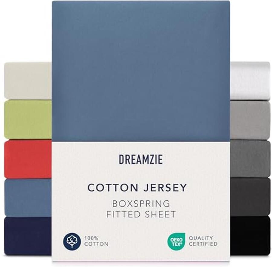 Boxspring Fitted Sheet 140x200 cm 160x200 cm 100% Katoen Hypoallergeen Blauw