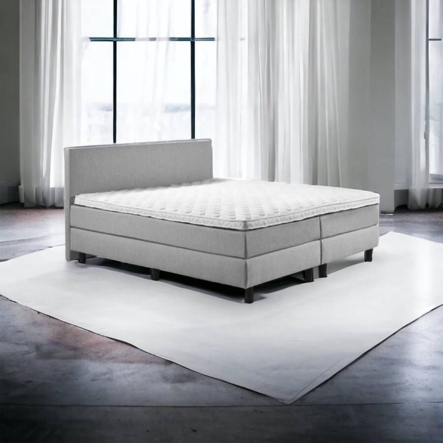 Boxspring (grijs) 120x200cm incl matras en topper bij Sleepy Bed GRATIS bezorgd in de slaapkamer plus montage!