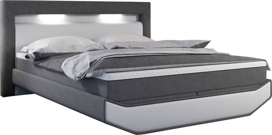 Boxspring Miranda Wit-Grijs 180x200cm