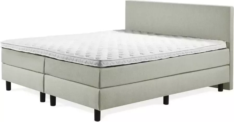 Boxspring Praag 2.0 180x210 cm Compleet met matrassen en topmatras groen