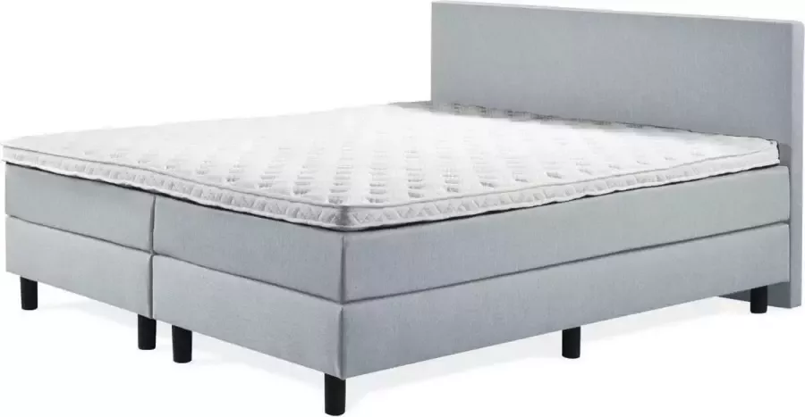 Boxspring Praag 2.0 180x210 cm Compleet met matrassen en topmatras lichtblauw